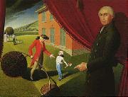Grant Wood Parson Weem s Fable oil on canvas